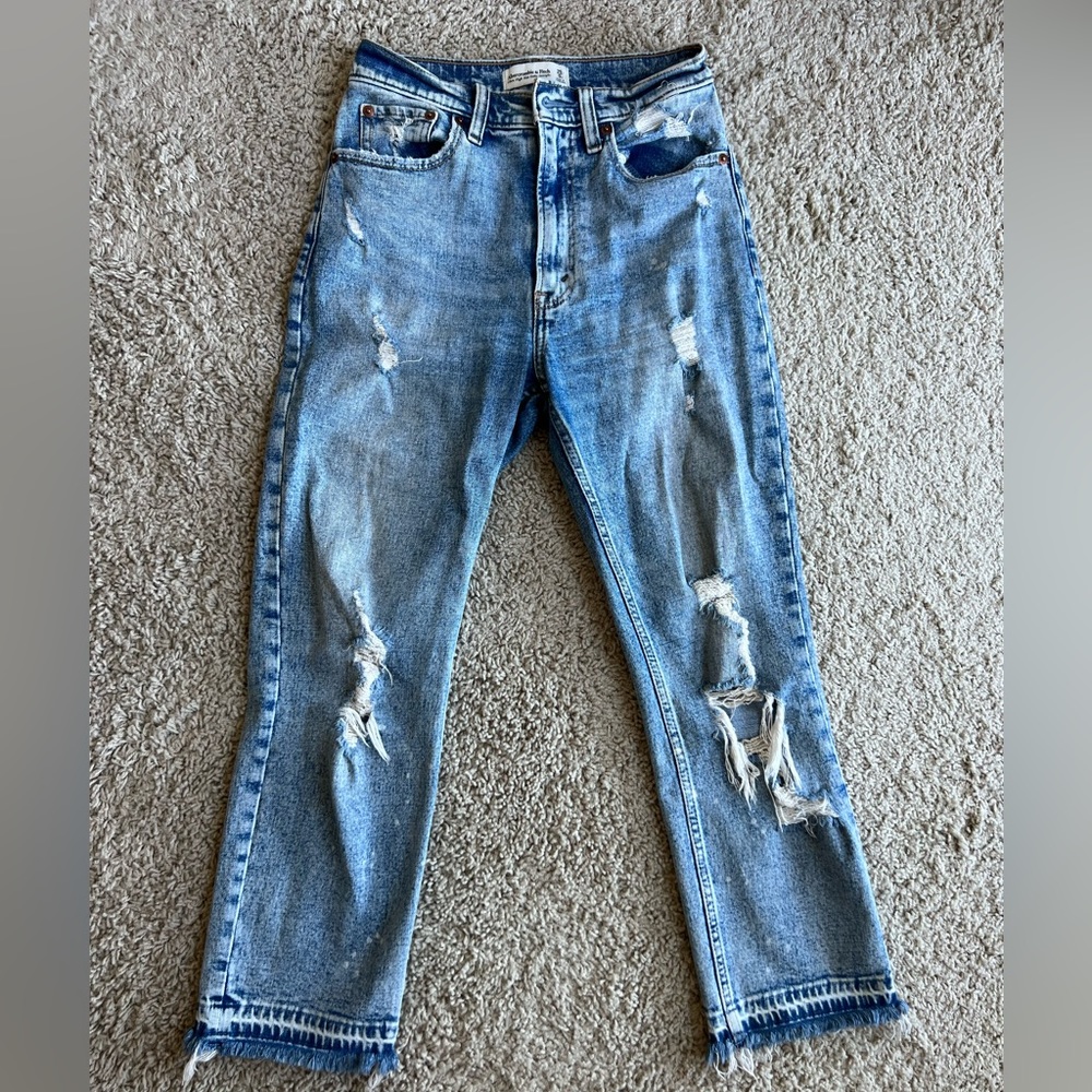 Abercrombie Ultra high rise ankle straight jeans